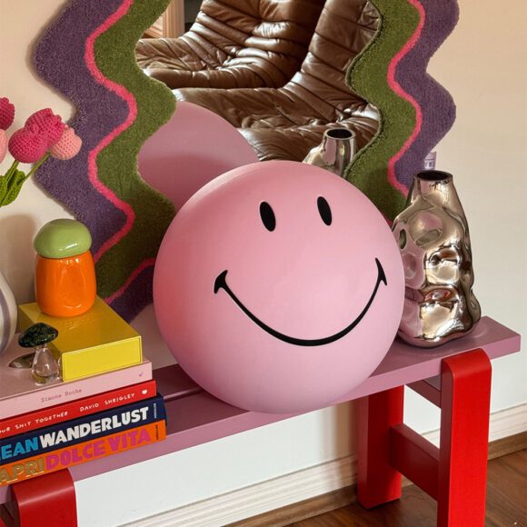 Mr Maria – High Light – Nachtlamp – Smiley XL Pink – 45 cm
