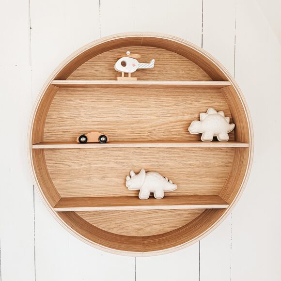 Curve Lab – Ronde Wandplank – Eikenhout – Ø 55 x 12 cm