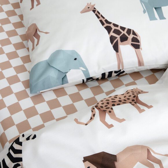 Studio Ditte – Hoeslaken – Blokjes Toffee – 90 x 200 cm