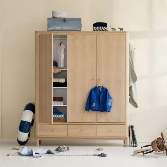 Oliver Furniture – Wood Kinderkledingkast 3 Deuren – Eikenhout