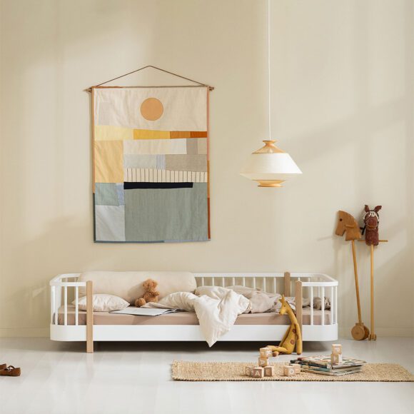 Oliver Furniture – Wood Original Floor Bed – Wit/Eikenhout, 90 x 200 cm