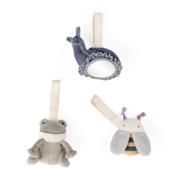 Sebra – Activiteitenspeelgoed 3-pack – Frog, Bee & Snail – Dusty Green