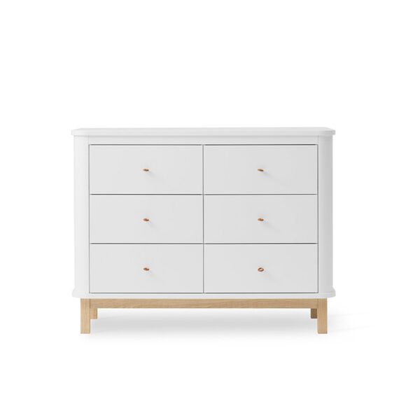 Oliver Furniture – Wood Commode 6 Lades – Wit/Eikenhout