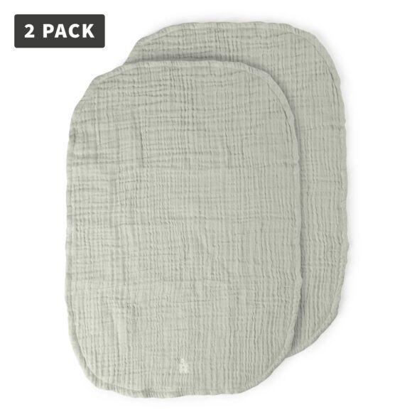 Sebra – Hydrofiele Doeken voor Aankleedkussen 2-pack – Mist Green