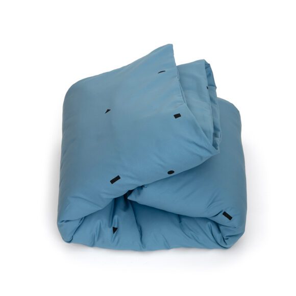 Studio Ditte – Kinderdekbedovertrek – Speelse Blokjes op Denim – 140 x 200/220 cm