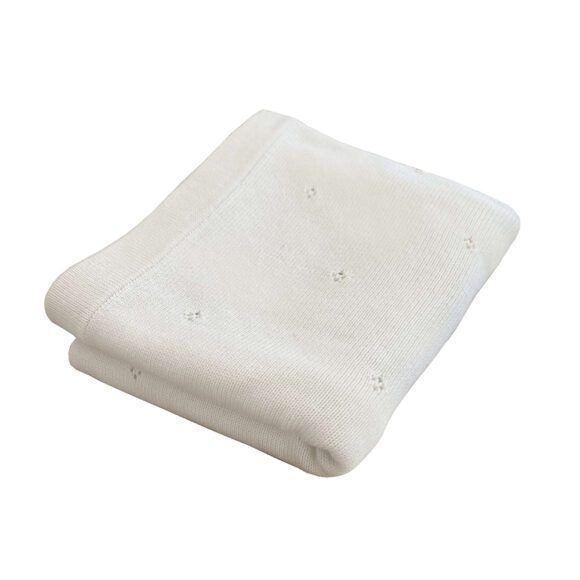 We Are Bitte – Wiegdeken Pointelle – 80 x 100 cm – Light Sand