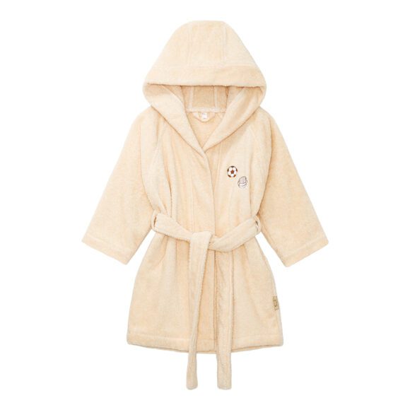 Kas Kopenhagen – Badjas met Capuchon – 5-8 jaar – Soccer, Creme