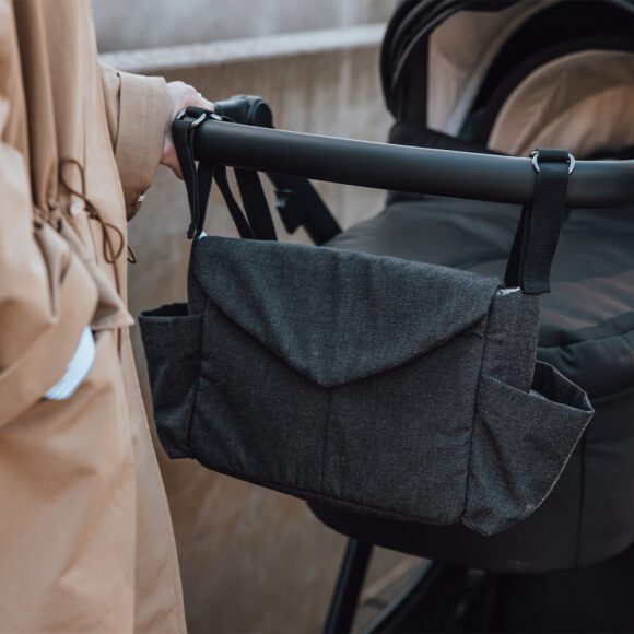 Sebra – Kleine Luiertas voor Onderweg – Dark Grey Melange