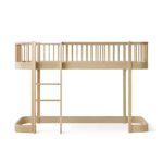 Oliver Furniture - Wood Original Low Loft Bed - Eikenhout, 90 x 200 cm