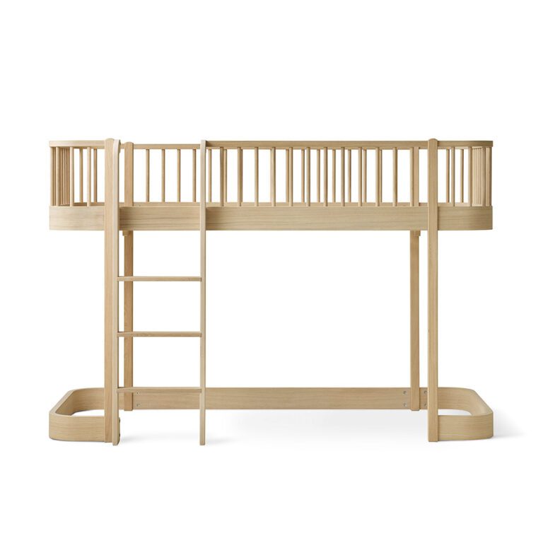 Oliver Furniture - Wood Original Low Loft Bed - Eikenhout, 90 x 200 cm