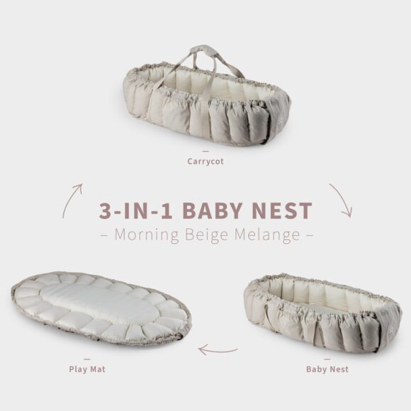 Sebra – 3-in-1 Babynest – Morning Beige Melange