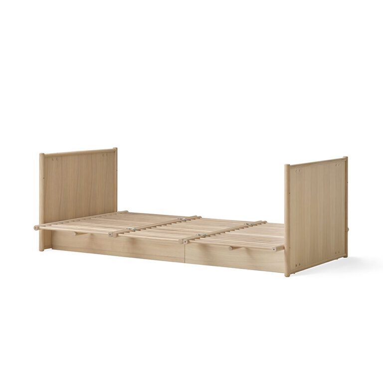 Oliver Furniture - Camp Novel Bed, Ledikant Incl. Ombouw tot Twijfelaar - Eikenhout, 60 x 120/120 x 200 cm