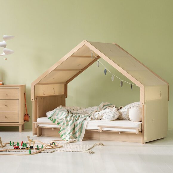 Oliver Furniture – Camp Novel Bed House Roof voor 120 x 200 bed – Berken/Eikenhout
