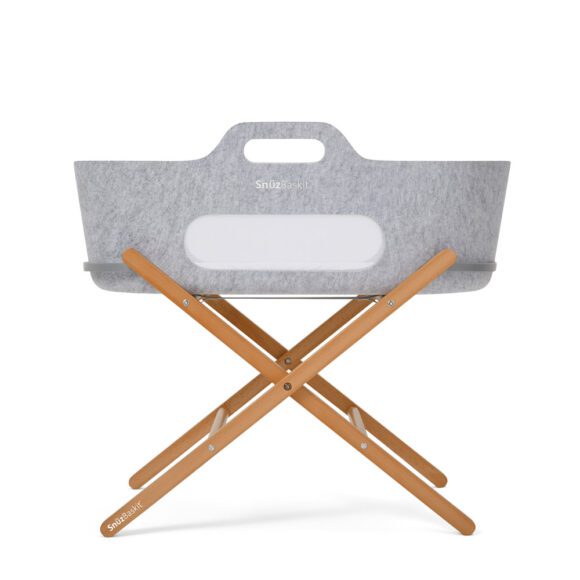 Snüz – SnüzBaskit Babywieg Light Grey + Natural Standaard