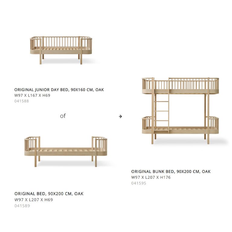 Oliver Furniture - Conversiekit - Wood Original Bed of Junior Day Bed naar Bunk Bed - Eikenhout