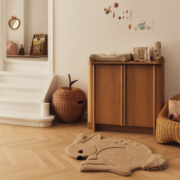 Ferm Living – Rabbit Tufted Vloekleed van Wol – Cashmere – 88 x 120 cm