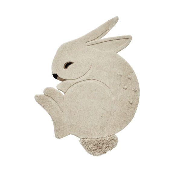 Ferm Living – Rabbit Tufted Vloekleed van Wol – Off-White – 88 x 120 cm