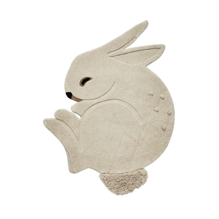 Ferm Living - Rabbit Tufted Vloekleed van Wol - Off-White - 88 x 120 cm