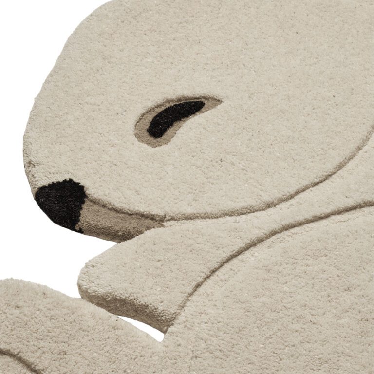 Ferm Living - Rabbit Tufted Vloekleed van Wol - Off-White - 88 x 120 cm