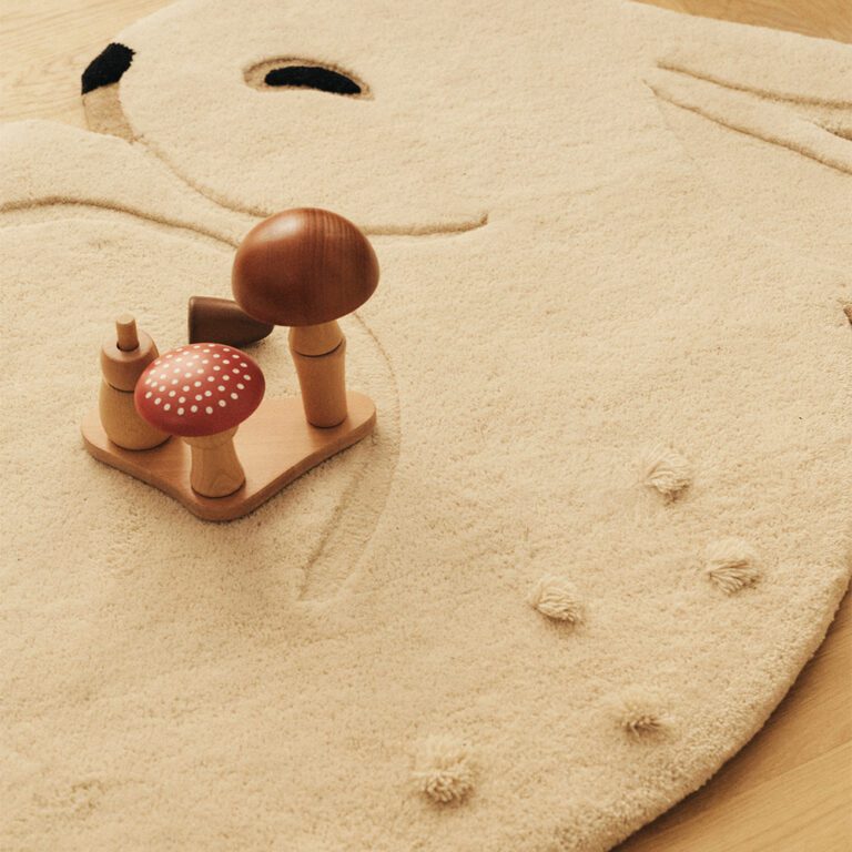 Ferm Living - Rabbit Tufted Vloekleed van Wol - Off-White - 88 x 120 cm
