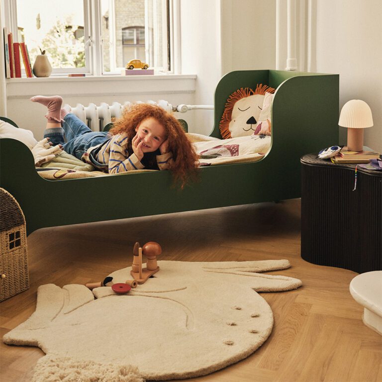 Ferm Living - Rabbit Tufted Vloekleed van Wol - Off-White - 88 x 120 cm