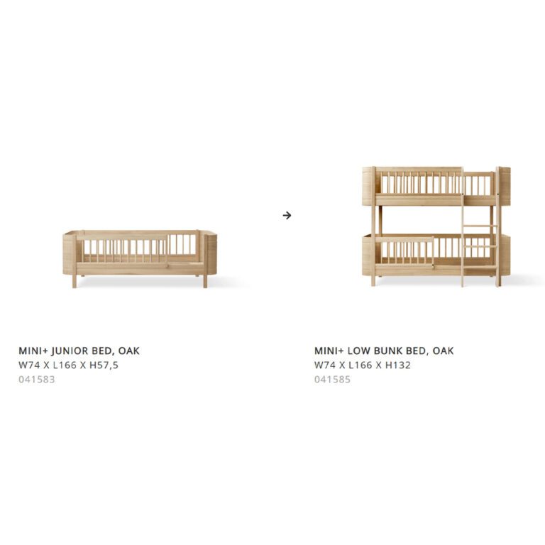 Oliver Furniture - Conversiekit - Wood Mini+ Junior Bed naar Low Bunk Bed - Eikenhout