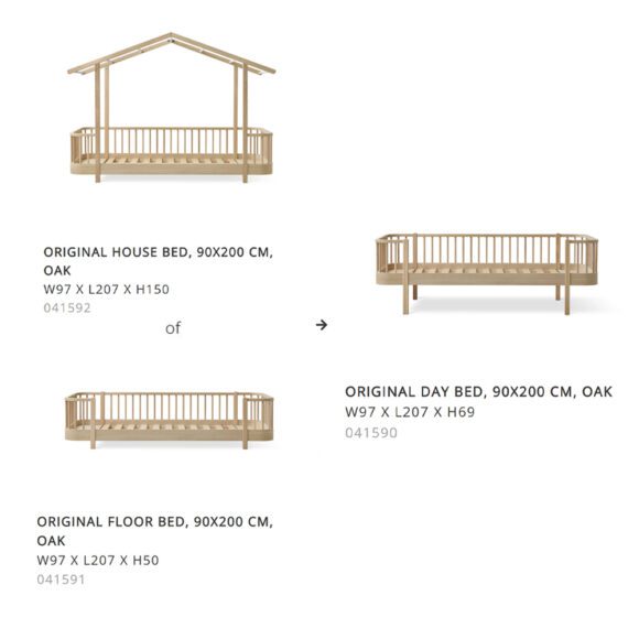 Oliver Furniture – Conversiekit – Wood House Bed of Floor Bed naar Day Bed – Eikenhout